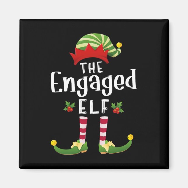 Aimant Élu de l'Elf de Noël Pyjama assorti X-mas Party  (Devant)