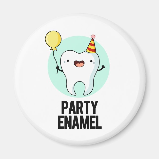 Aimant Émail de fête Funny Dot Pun (Devant)