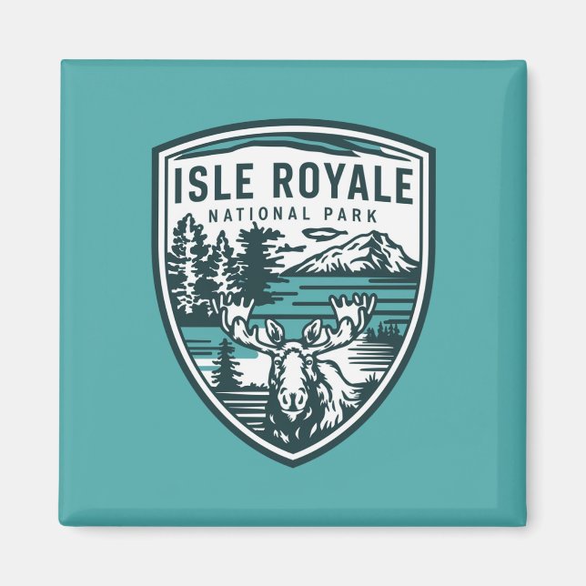 Aimant Emblem de la faune du parc national de l'Isle Roya (Devant)