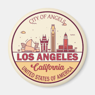 Aimant Emblem de Los Angeles California City Skyline