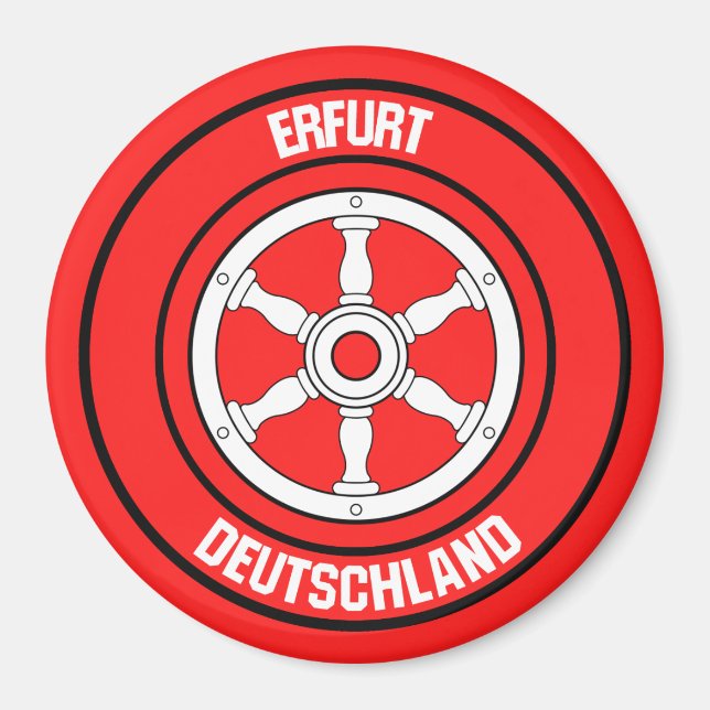 Aimant Emblème arrondi Erfurt (Devant)