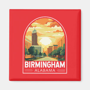 Aimant Emblème artistique de voyage à Birmingham Alabama