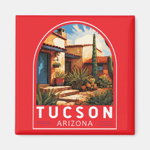 Aimant Emblème artistique de voyage de Tucson Arizona