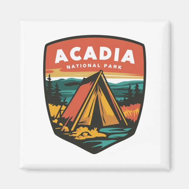 Aimant Emblème Camping du Parc national de l'Acadie (Devant)