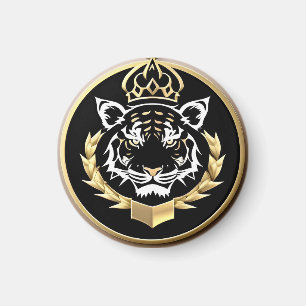 Aimant Emblème de crête de tigre doré