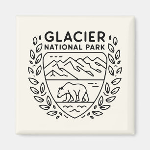 Aimant Emblème de l'ours du parc national des Glaciers