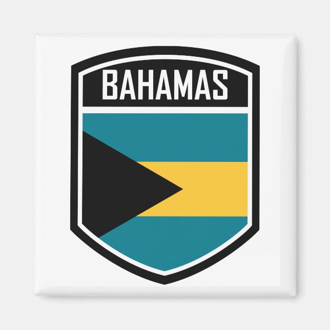 Aimant Emblème drapeau des Bahamas (Devant)