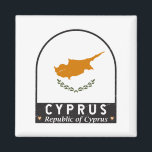 Aimant Emblème du drapeau de Chypre Vintage<br><div class="desc">emblème en détresse de Chypre arborant le drapeau et les armoiries.</div>