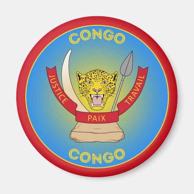 Aimant Emblème du patrimoine de la RD Congo (Devant)