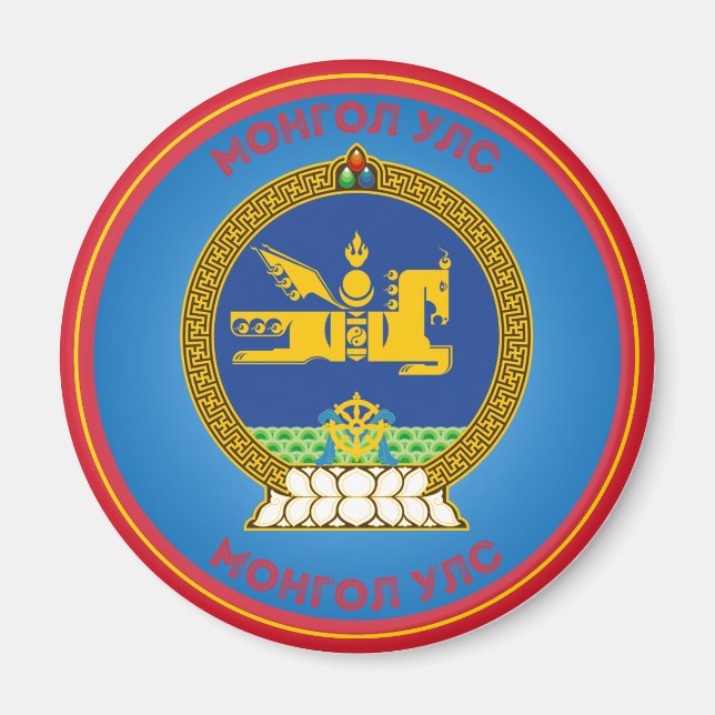 Aimant Emblème du patrimoine de Mongolie (Devant)