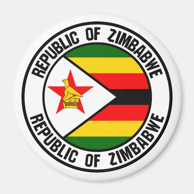 Aimant Emblème du Zimbabwe Round (Devant)