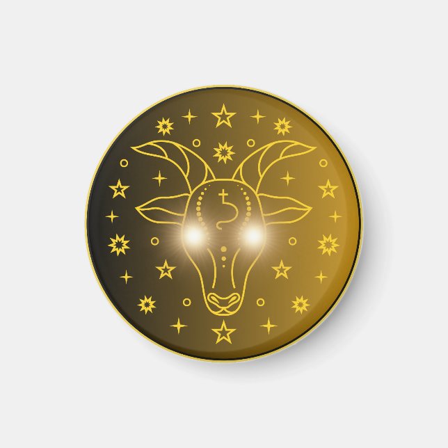 Aimant Emblème du Zodiaque Capricorne | Symbole Céleste M (Devant)
