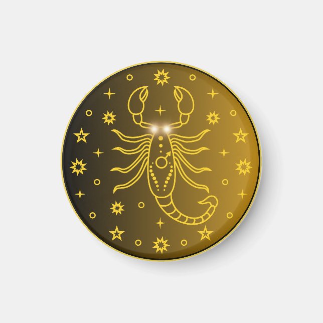 Aimant Emblème du zodiaque Scorpion | Symbole céleste min (Devant)