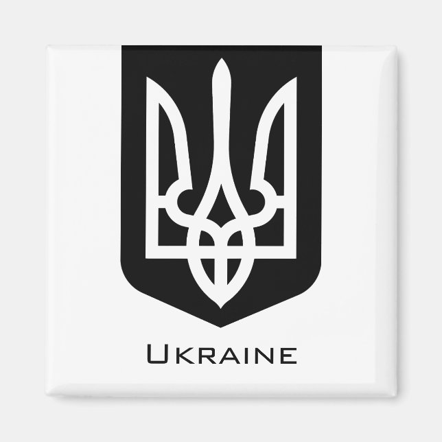 Aimant Emblème graphique contemporain Tryzub de l'Ukraine (Devant)