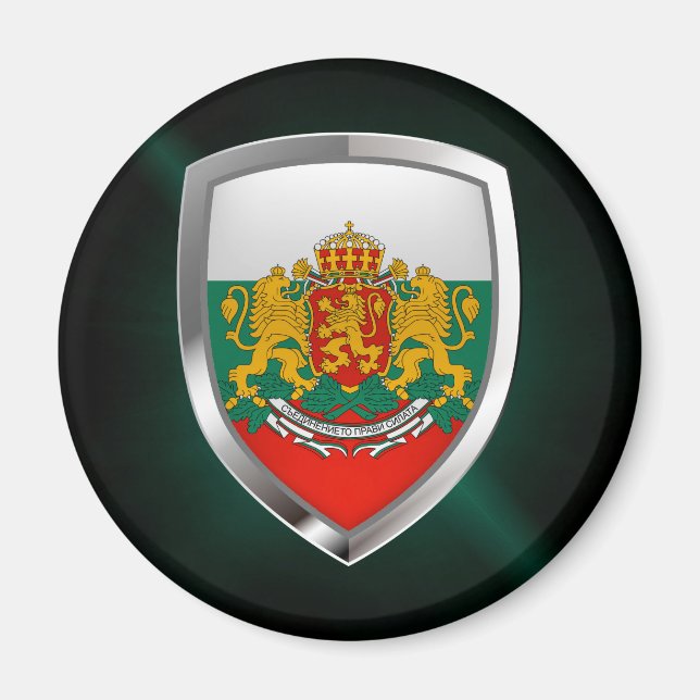Aimant Emblème métallique de Bulgarie (Devant)