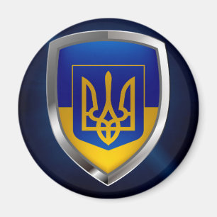 Aimant Emblème métallique de l'Ukraine