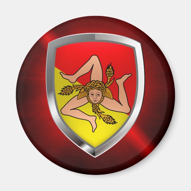 Aimant Emblème métallique de Sicilia (Devant)