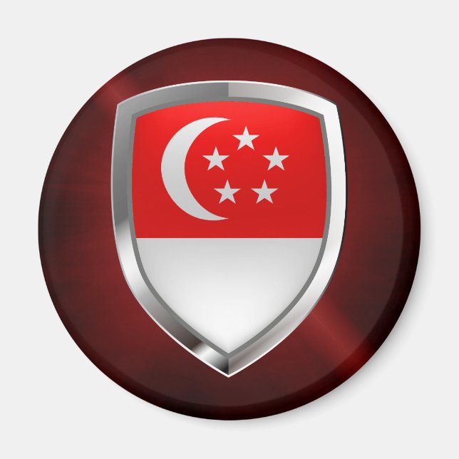 Aimant Emblème métallique de Singapour (Devant)