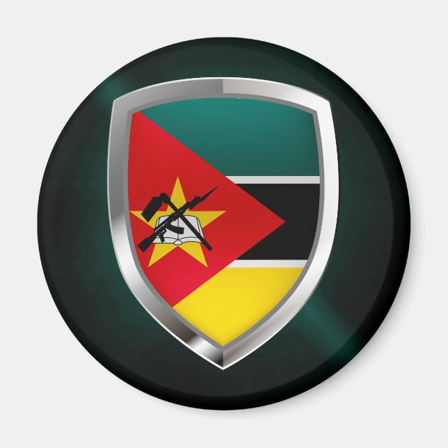 Aimant Emblème métallique du Mozambique (Devant)