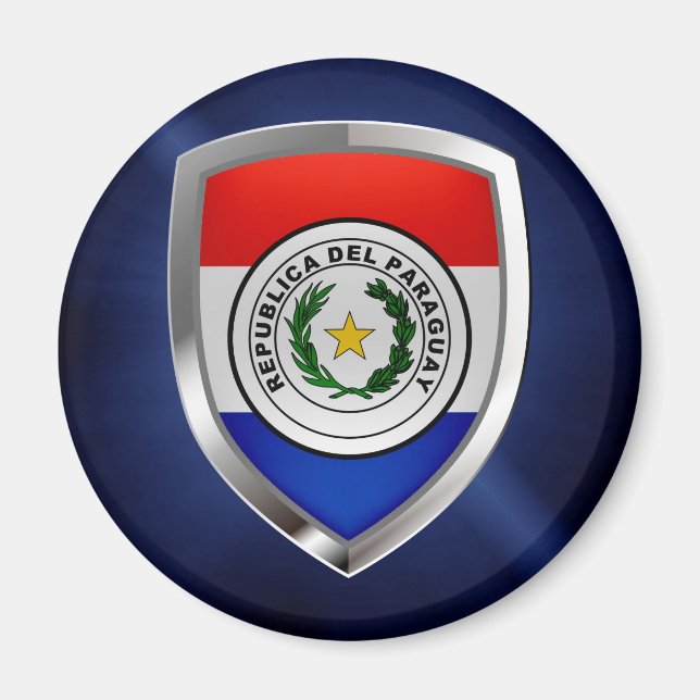 Aimant Emblème métallique du Paraguay (Devant)