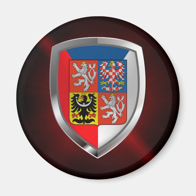 Aimant Emblème métallique République tchèque (Devant)