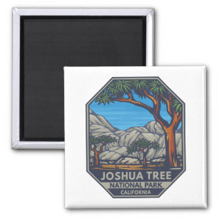 Aimant Emblème rétro du parc national de Joshua Tree