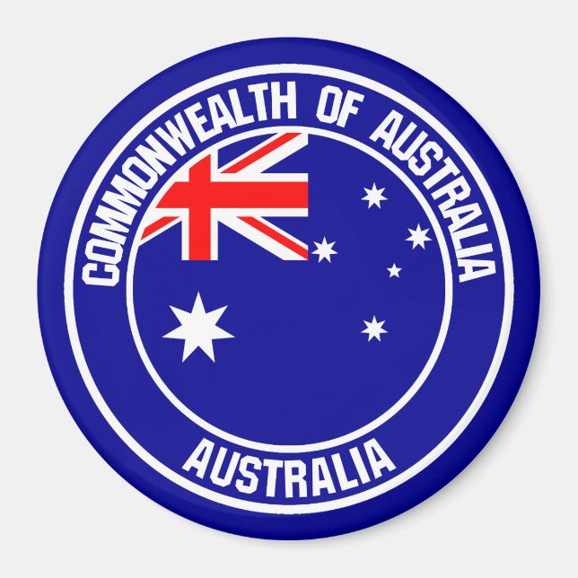Aimant Emblème rond australien (Devant)