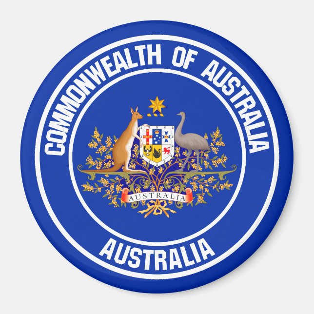 Aimant Emblème rond australien (Devant)