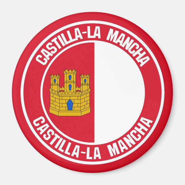 Aimant Emblème rond Castilla-La Mancha (Devant)