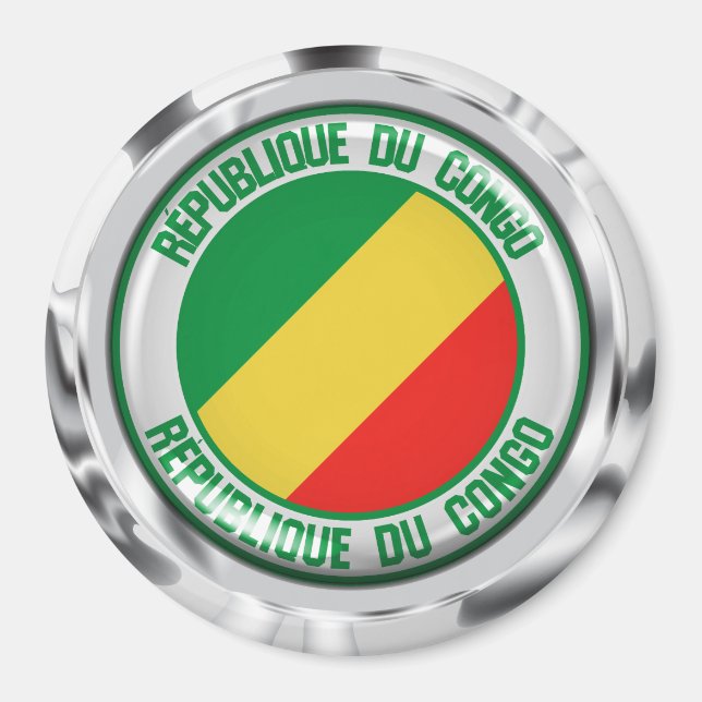 Aimant Emblème Rond Congo (Devant)