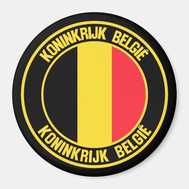Aimant Emblème rond de Belgique (Devant)