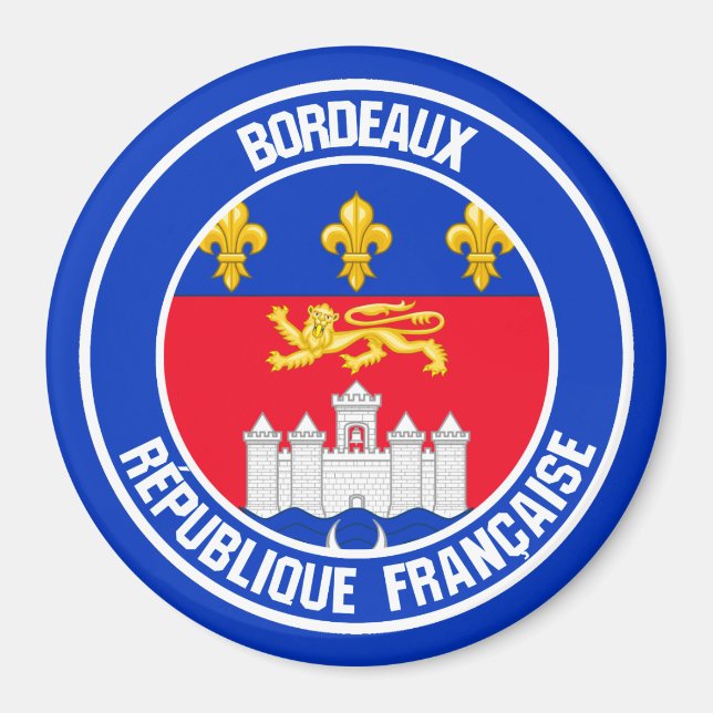 Aimant Emblème rond de Bordeaux (Devant)