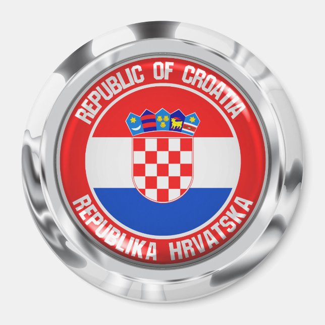 Aimant Emblème rond de la Croatie (Devant)
