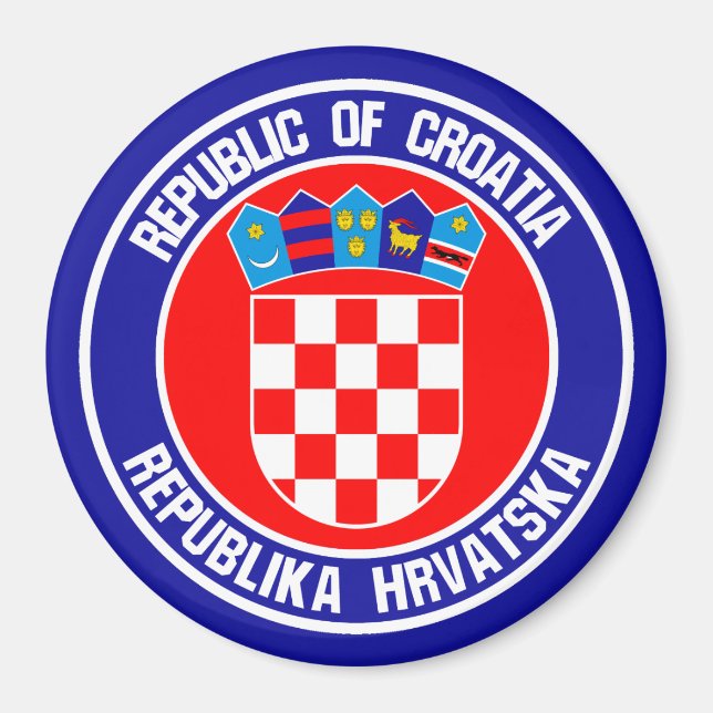 Aimant Emblème rond de la Croatie (Devant)