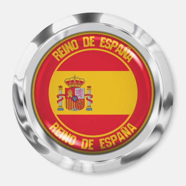 Aimant Emblème rond de l'Espagne (Devant)