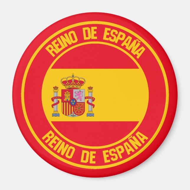 Aimant Emblème rond de l'Espagne (Devant)