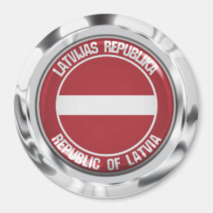 Aimant Emblème rond de Lettonie