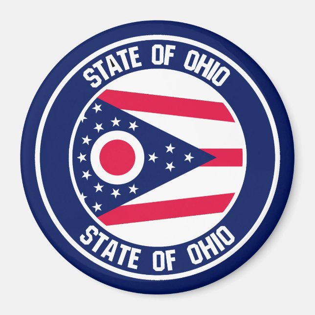 Aimant Emblème rond de l'Ohio (Devant)