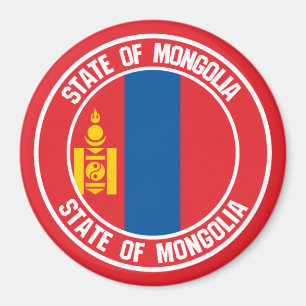 Aimant Emblème rond de Mongolie