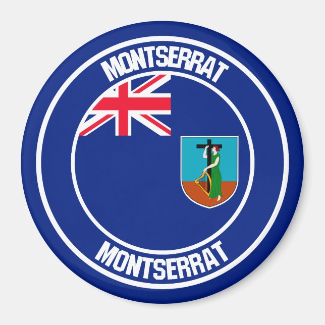 Aimant Emblème rond de Montserrat (Devant)