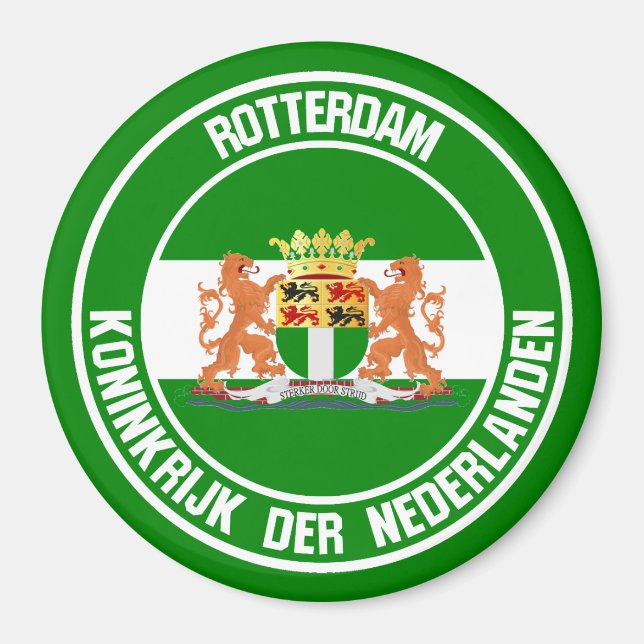 Aimant Emblème rond de Rotterdam (Devant)