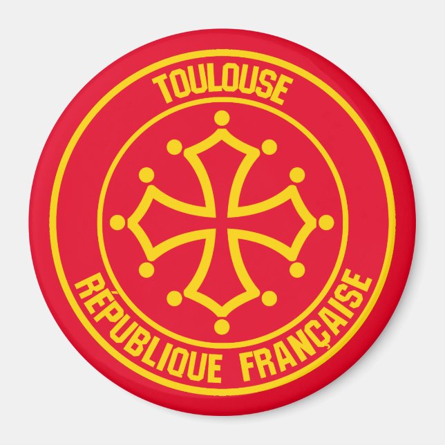 Aimant Emblème rond de Toulouse (Devant)