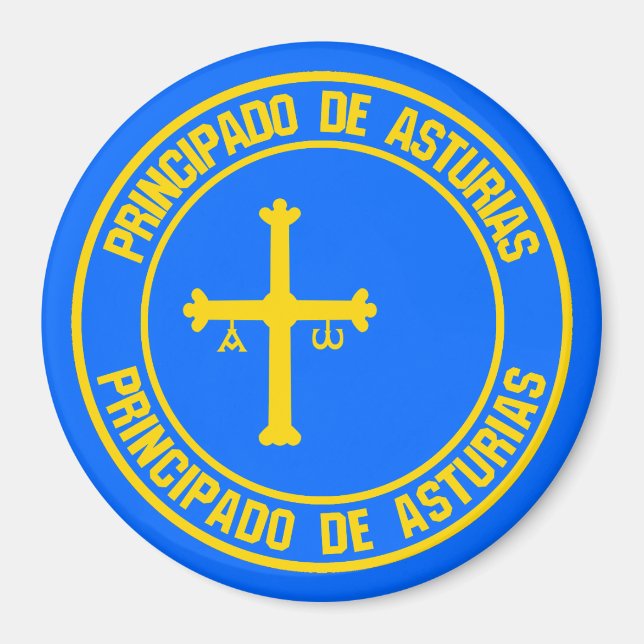 Aimant Emblème rond des Asturies (Devant)