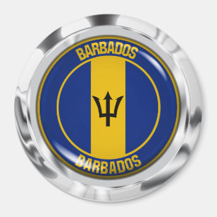 Aimant Emblème rond des Barbade