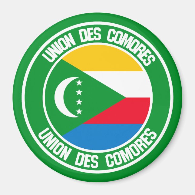 Aimant Emblème rond des Comores (Devant)