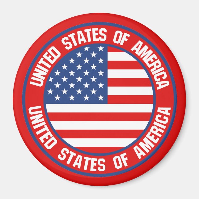 Aimant Emblème rond des États-Unis (Devant)