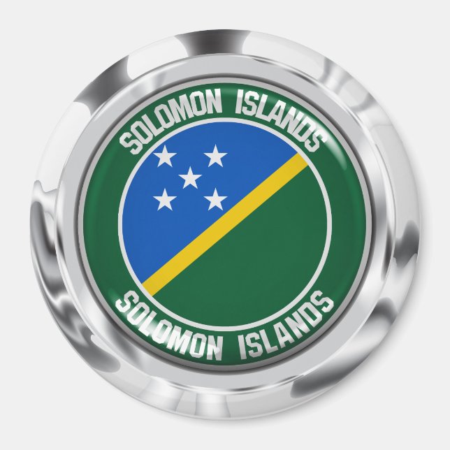 Aimant Emblème rond des Îles Salomon (Devant)