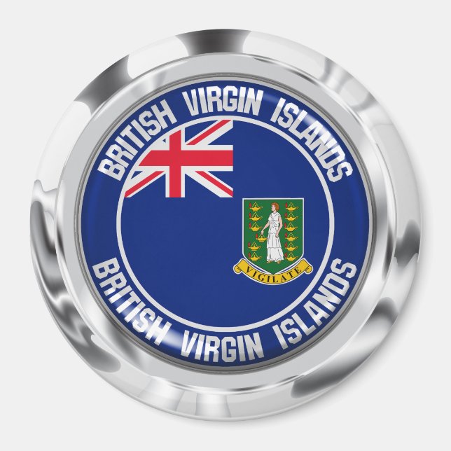 Aimant Emblème rond des îles Vierges britanniques (Devant)