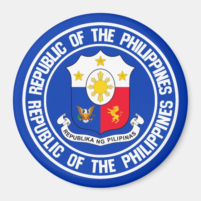 Aimant Emblème rond des Philippines (Devant)