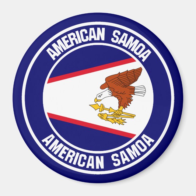Aimant Emblème rond des Samoa américaines (Devant)